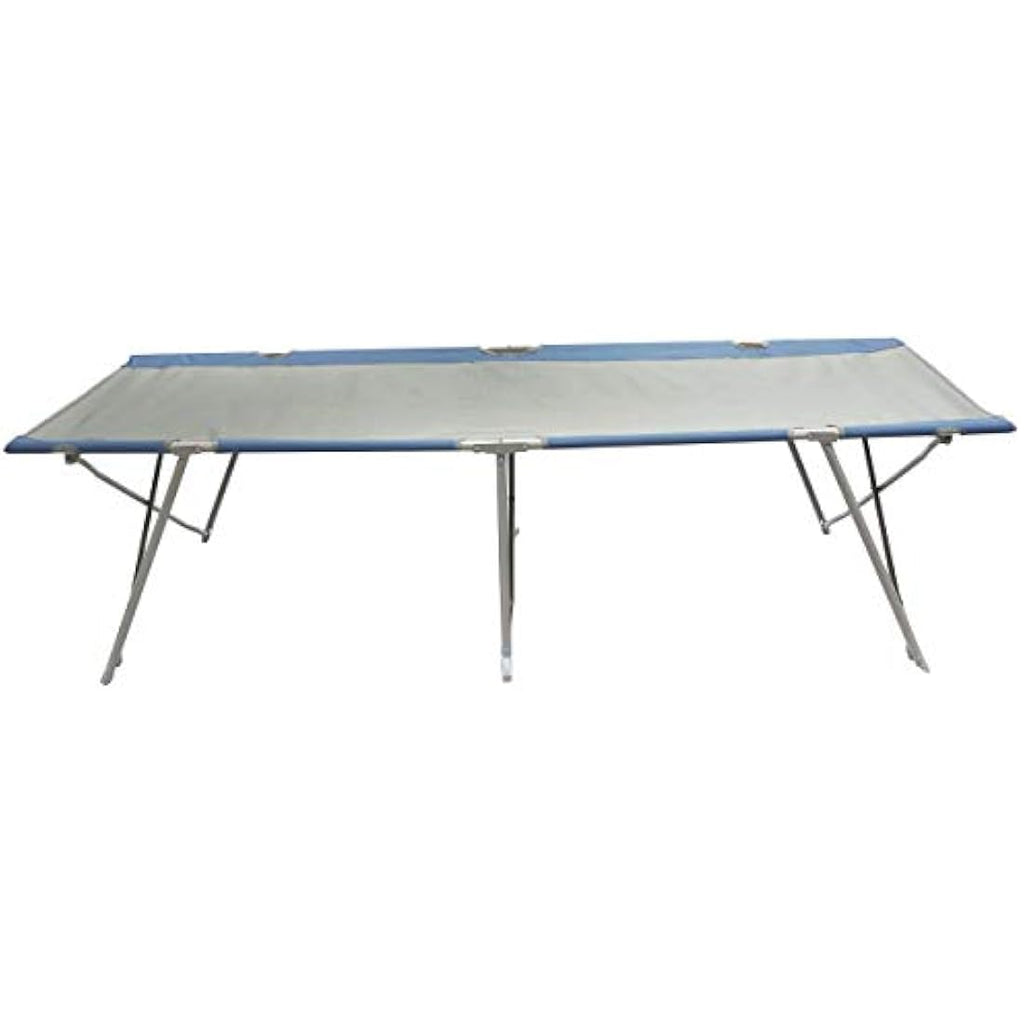 XXL Folding Camping Bed - Heavy Duty Steel Frame, Grey