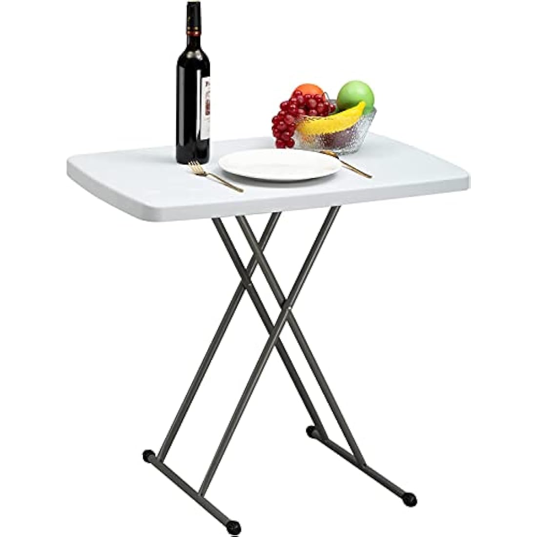 HollyHOME 2.5FT Folding Table | Height Adjustable Portable Picnic Table