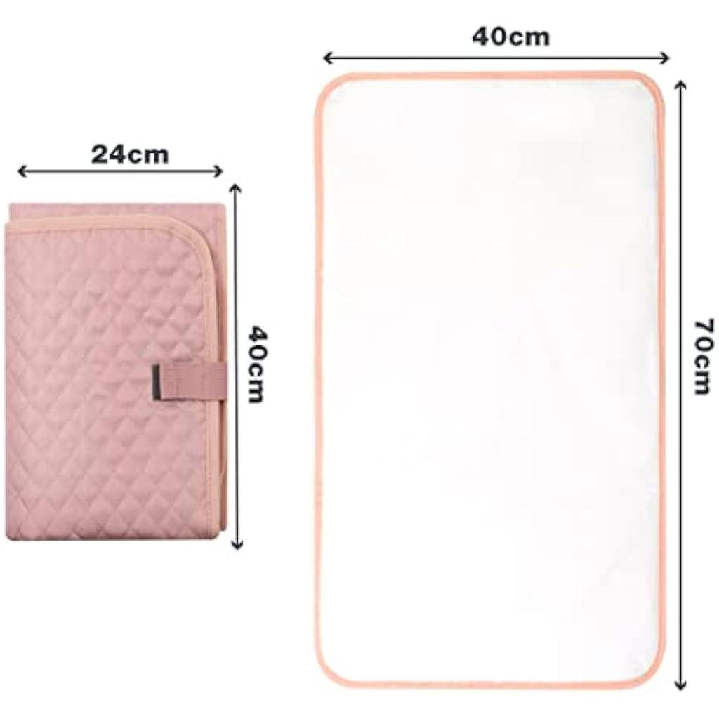 Lekebaby Portable Baby Changing Mat – Waterproof Foldable Nappy Pad, Pink