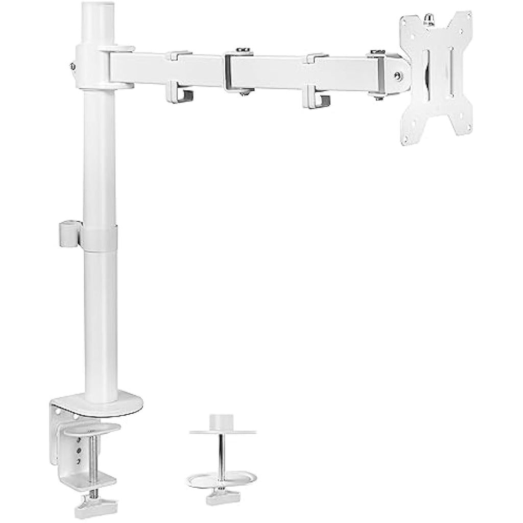 VIVO Single Monitor Arm Mount for 32-38 inch Screens, White | STAND-V001W