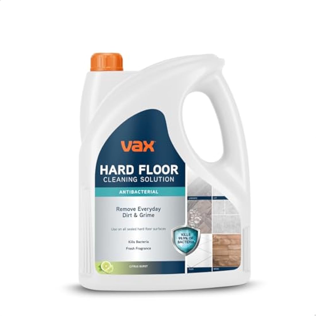 Vax Antibacterial Hard Floor Cleaning Solution - Citrus Burst, 4L