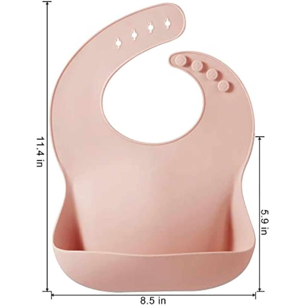 PandaEar Silicone Baby Bibs – 3 Pack Waterproof Feeding Bibs with Pocket