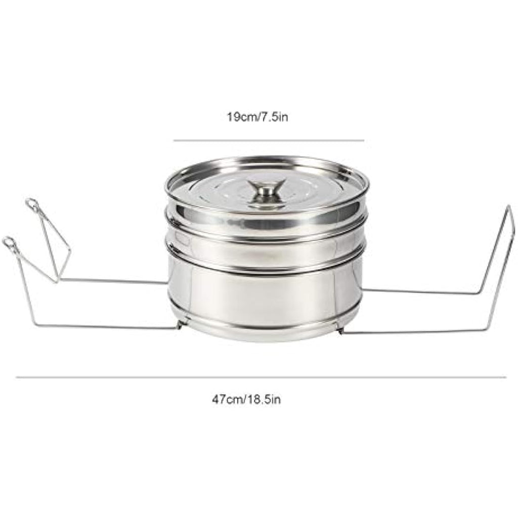 Ladieshow 3 Tier Stainless Steel Stackable Steamer Insert for Pressure Cooker
