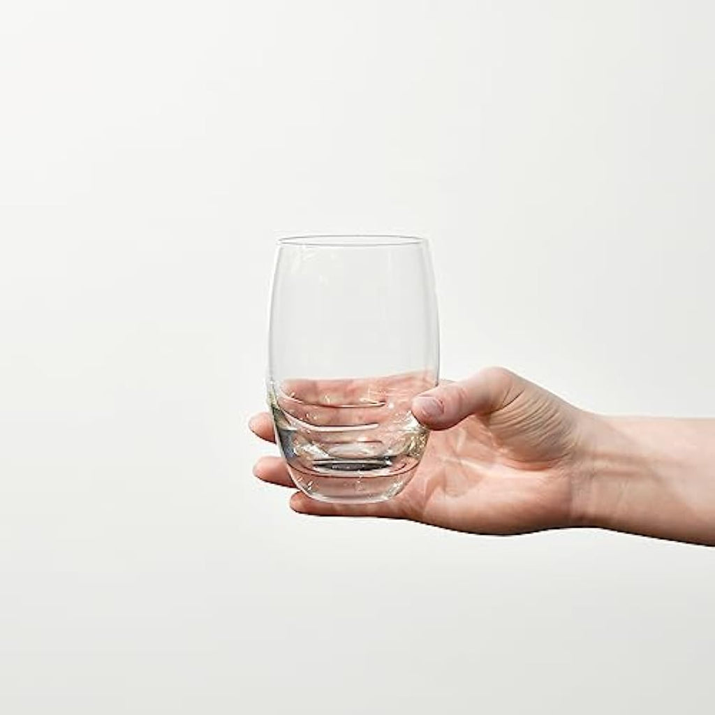Krosno Elite Crystal Water Tumblers – 360ml Juice Glasses, Set of 6