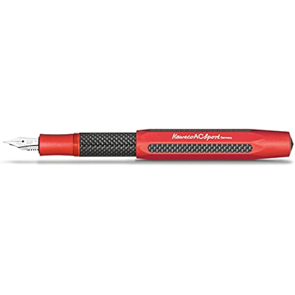 Kaweco AC Sport Fountain Pen – Red Aluminium and Carbon – Medium Nib