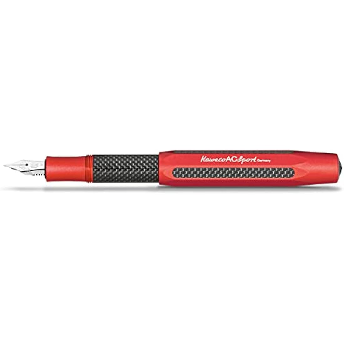 Kaweco AC Sport Fountain Pen – Red Aluminium and Carbon – Medium Nib
