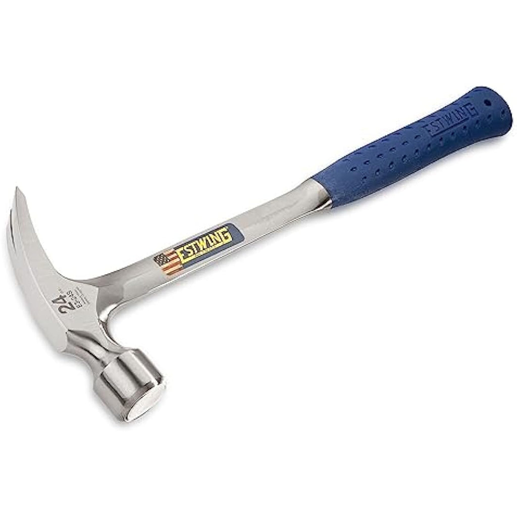 Estwing Straight Claw Framing Hammer – 24oz Steel with Shock Reduction Grip