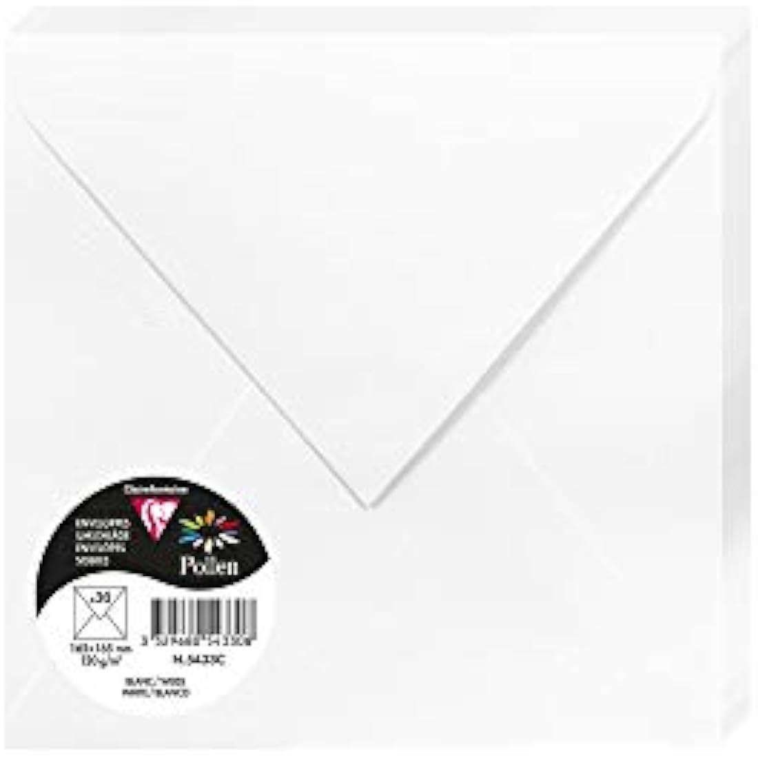 Clairefontaine Pollen White Square Envelopes - 165x165mm - Pack of 20