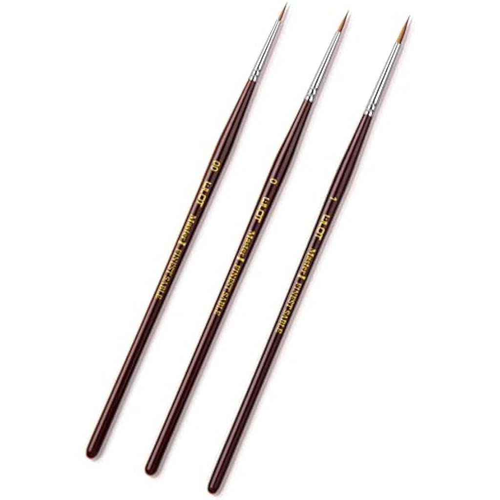Kolinsky Sable Detail Paint Brushes - 3pc Miniature Set