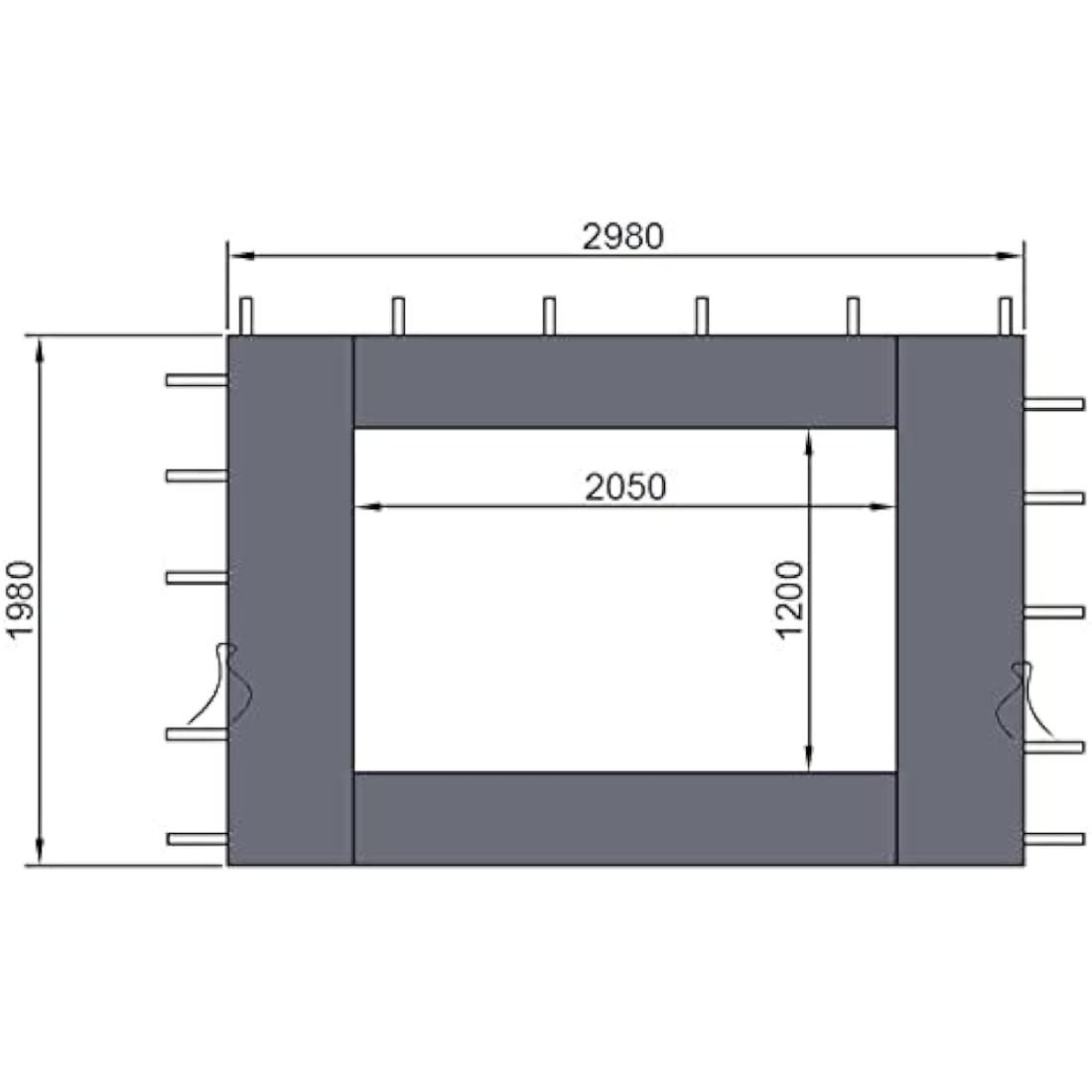 Quick Star Gazebo Sidewalls with PE Window - 2 Pcs Anthracite 3x3m