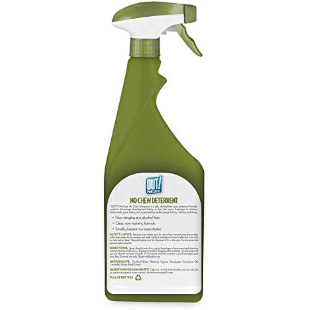 OUT! No Chew Deterrent Spray for Dogs – Alcohol-Free Formula, 500 ml