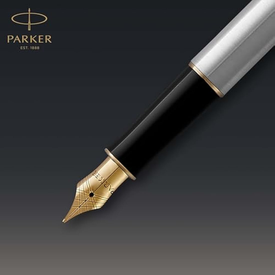 Parker Sonnet Fountain Pen – Stainless Steel with Gold Trim, Medium Nib