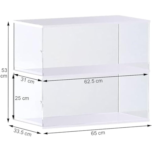 Jolof Store 2-Layer Acrylic Display Case for Lego Model Cars - White