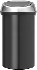 Brabantia Touch Bin 60L - Matt Black & Steel Kitchen Waste Bin
