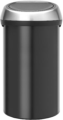Brabantia Touch Bin 60L - Matt Black & Steel Kitchen Waste Bin