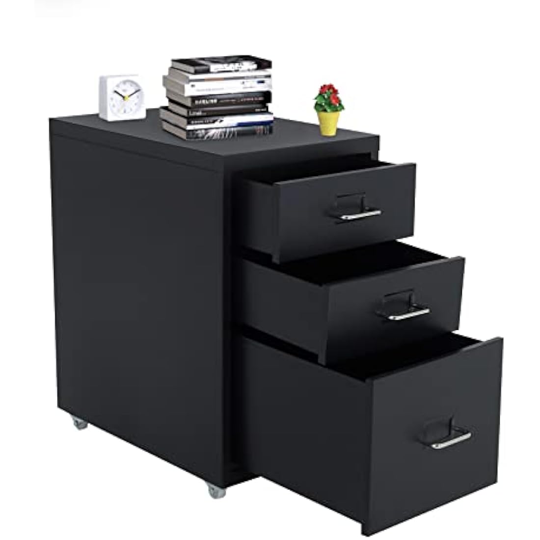 BTGGG 3-Drawer Metal Filing Cabinet – Rolling Under Desk Office Storage