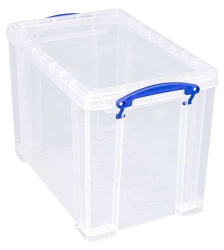 Really Useful Box 19 Litre Clear Plastic Storage Bins | Pack of 4