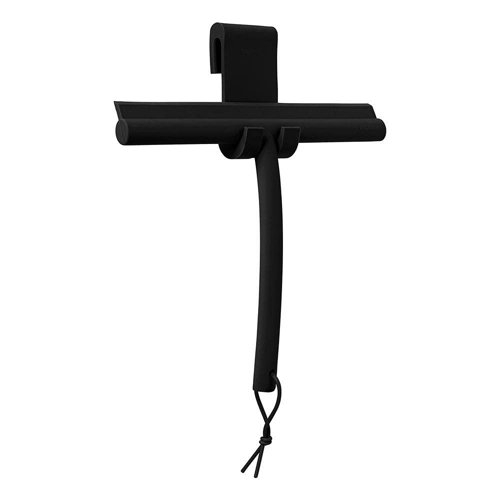 Blomus VIPO Shower Squeegee with Holder | 24cm Silicone Wiper - Black