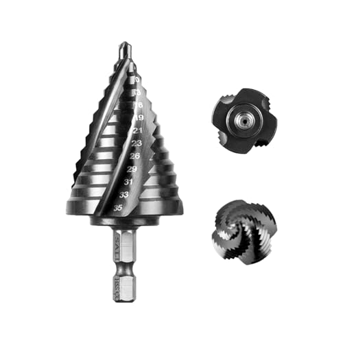SALI M35 Cobalt Step Drill Bit | 5-35mm Four Spiral Flute Hex Shank
