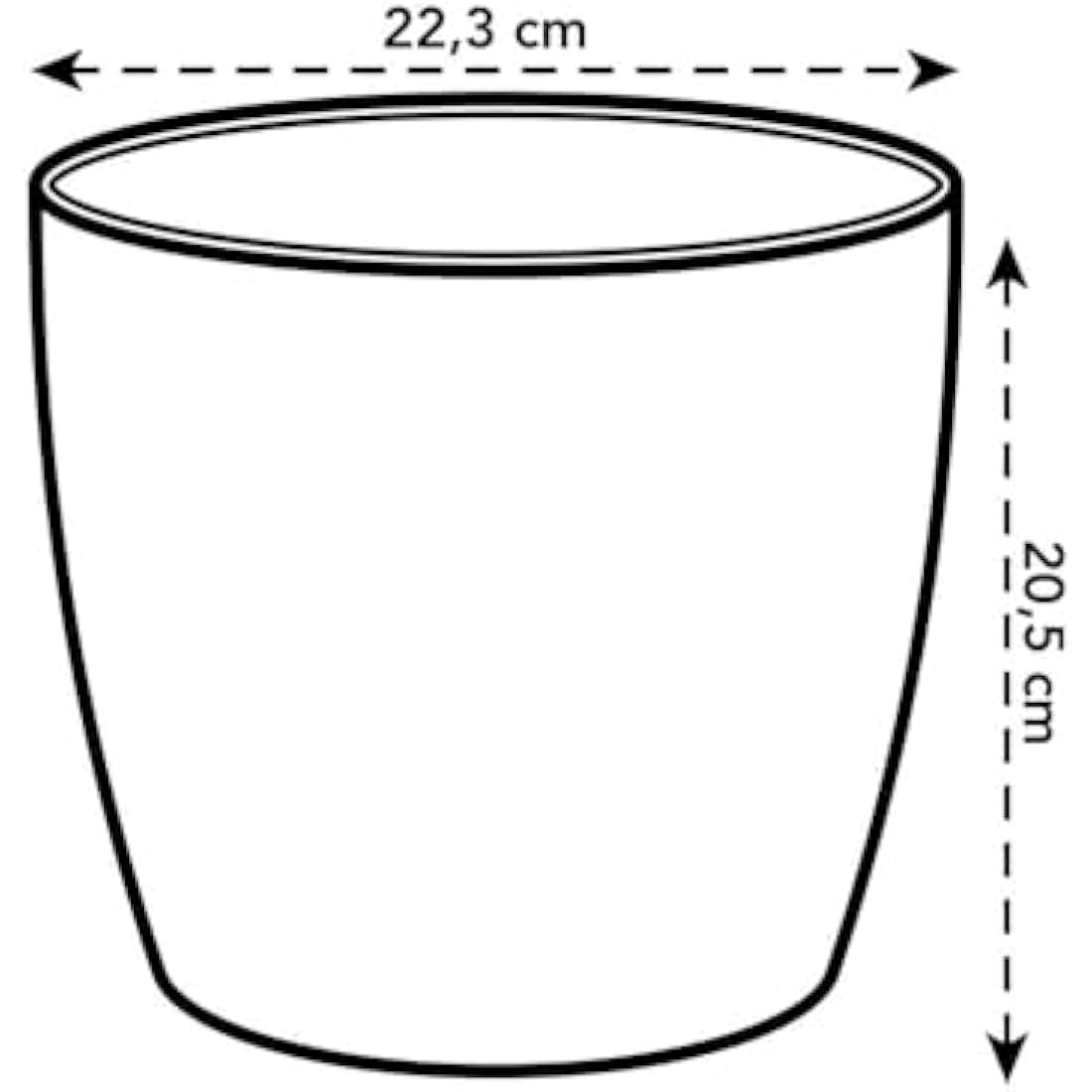 Elho Brussels Round Indoor Flower Pot – Recycled Plastic – White 22cm