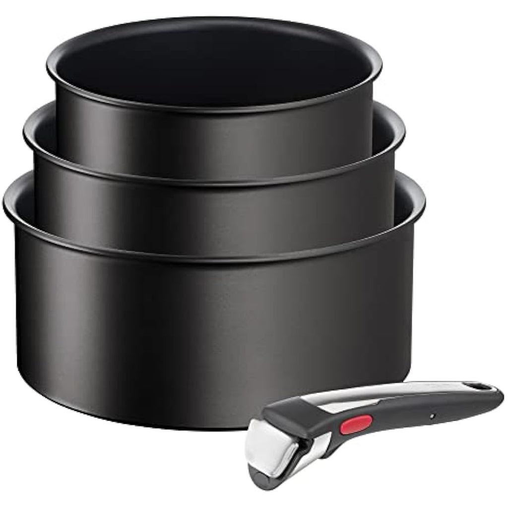 Tefal Ingenio Unlimited 4pc Non-Stick Induction Saucepan Set – Black