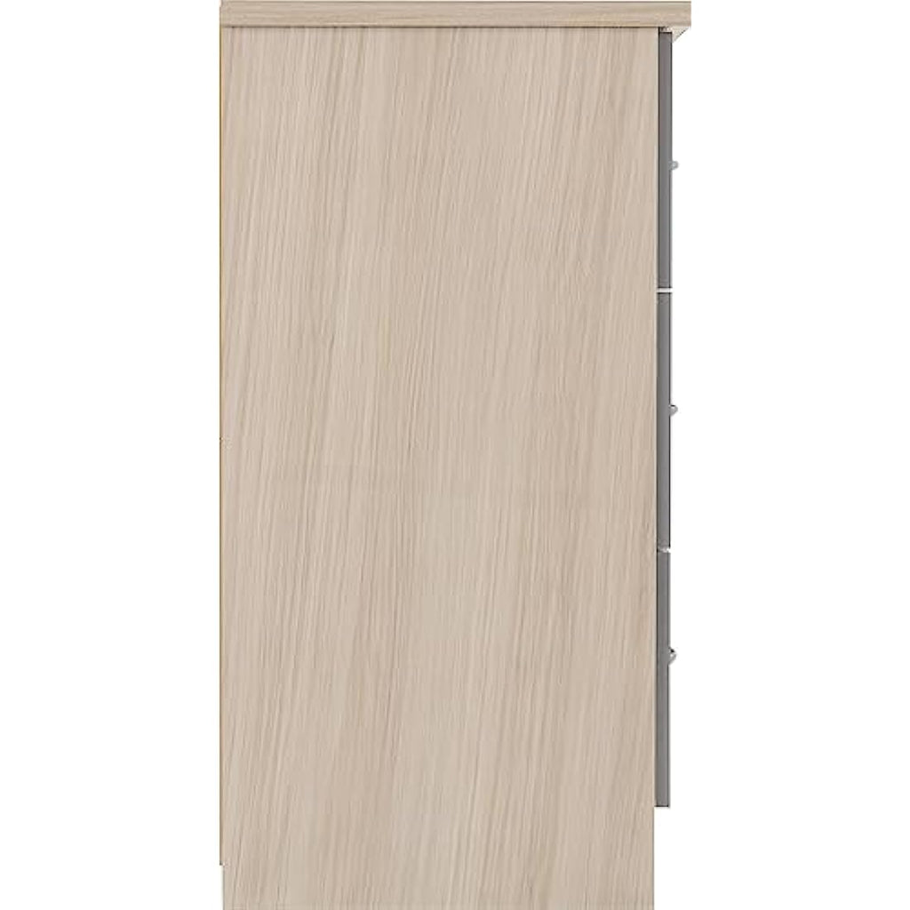 Seconique Nevada 6 Drawer Chest – Grey Gloss & Light Oak Dresser