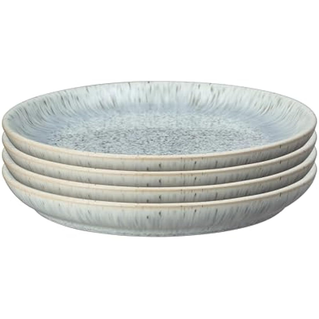 Denby Halo Speckle Dinner Plates – Set of 4 Grey Stoneware (26cm)