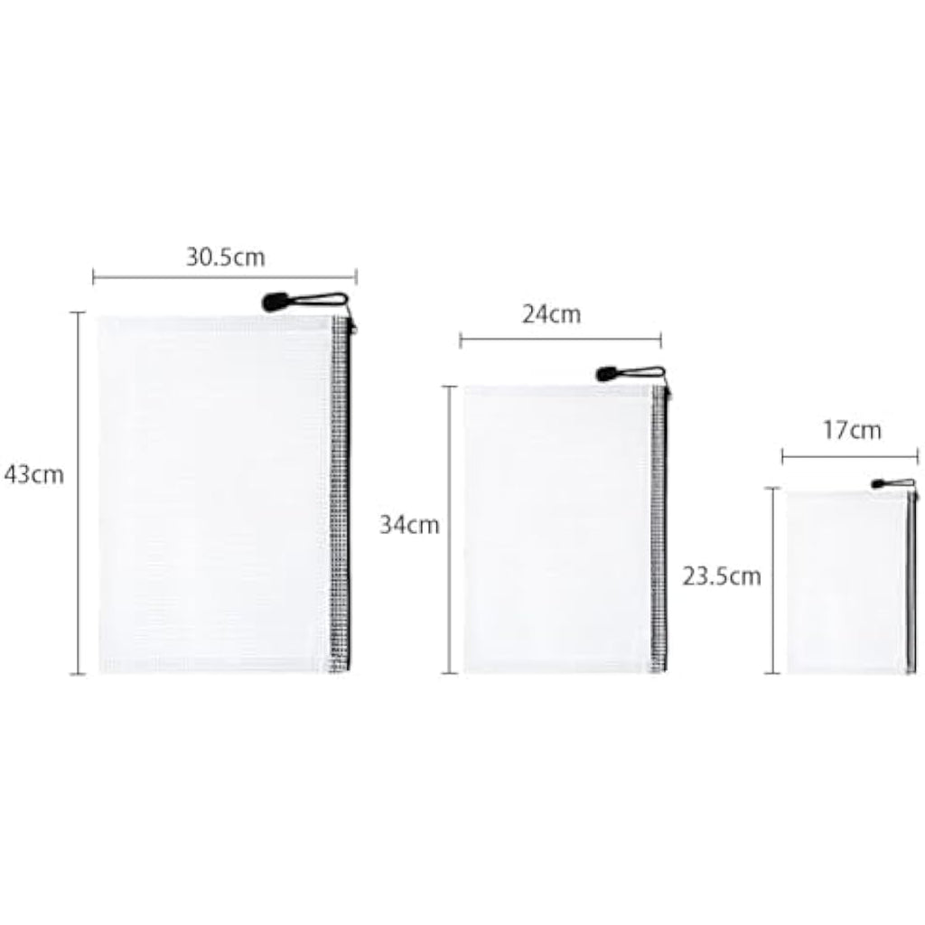 Vicloon Mesh Document Wallets | 15Pcs A3 A4 A5 PVC Zipper Folders