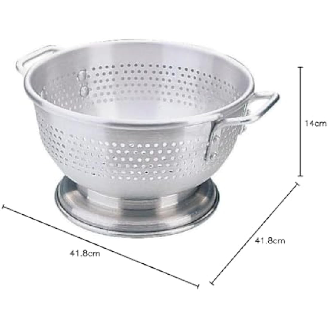 Vogue Heavy Duty Aluminium Colander | 16 Inch Large Kitchen Strainer