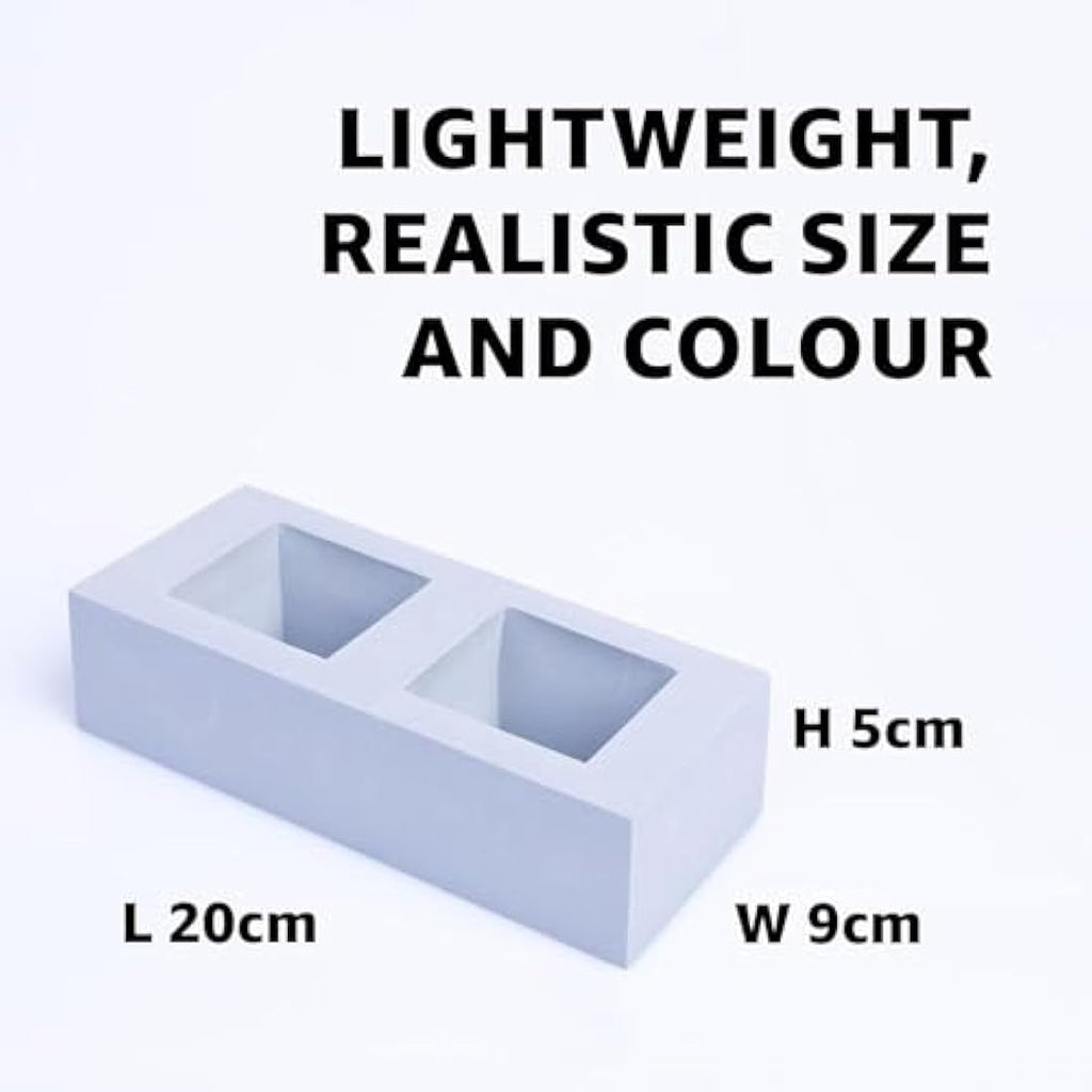 Bluecaps Foam Building Bricks – 30 Piece Realistic Grey Construction Set