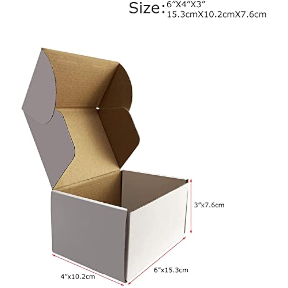 Jolof Store 6x4x3 White Corrugated Shipping Boxes - 25 Pack Mailers