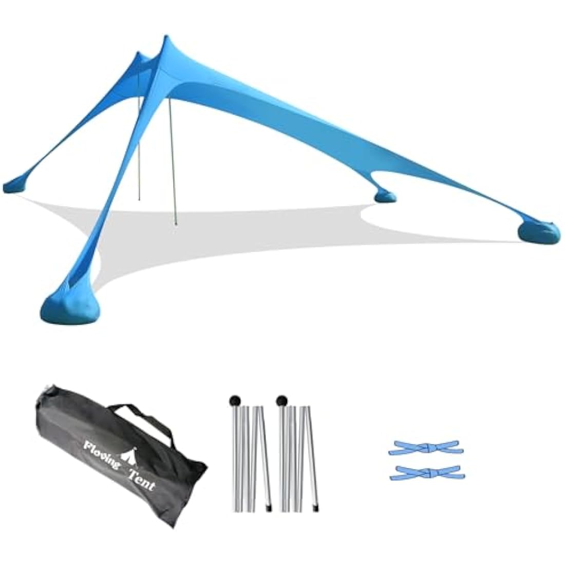 Jolof Store Beach Shade Tent – 4-5 Person Portable UV Sunshade, Blue