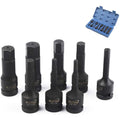 KATSU 8-Piece 1/2" Drive Hex Allen Deep Impact Socket Set, 5-19mm