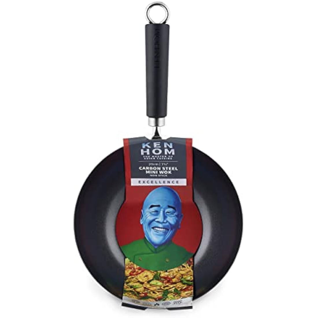 Ken Hom Excellence Carbon Steel Mini Wok | 20cm Non-Stick Induction