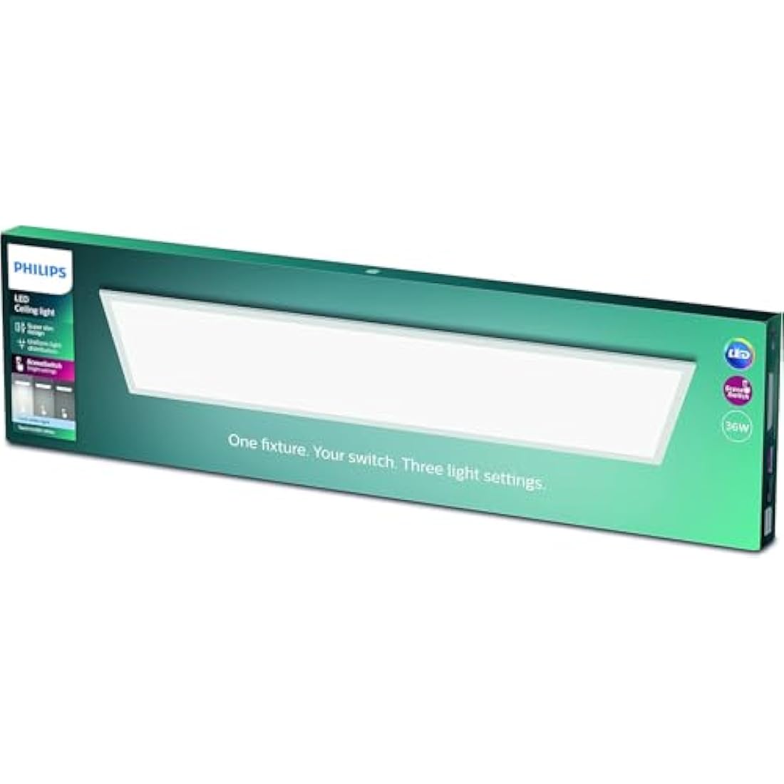 Philips SceneSwitch LED Panel Ceiling Light – 36W Dimmable Slim White