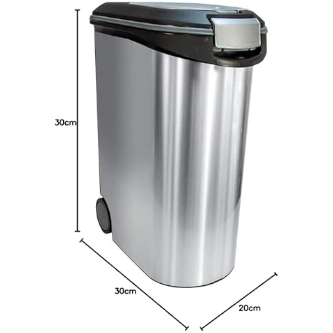 Curver Metallic Pet Food Container - Airtight Dry Food Bin, 54L / 20kg
