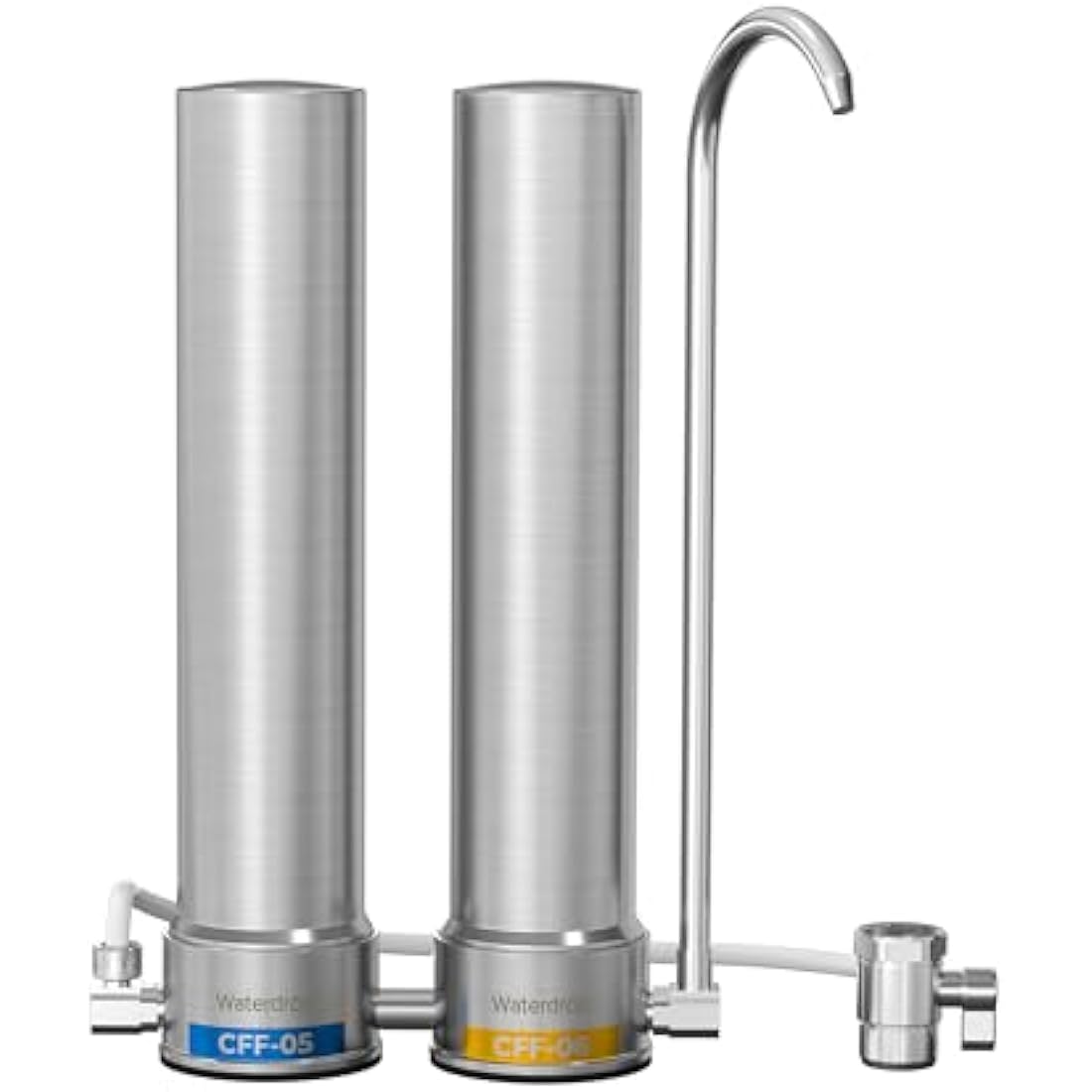 Waterdrop Dual-Stage Countertop Water Filter - Stainless Steel Silver Ion