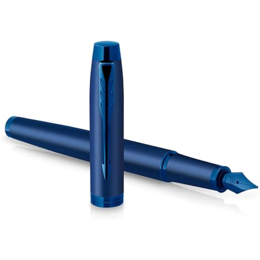 Parker IM Monochrome Fountain Pen | Blue Finish | Fine Nib with Gift Box