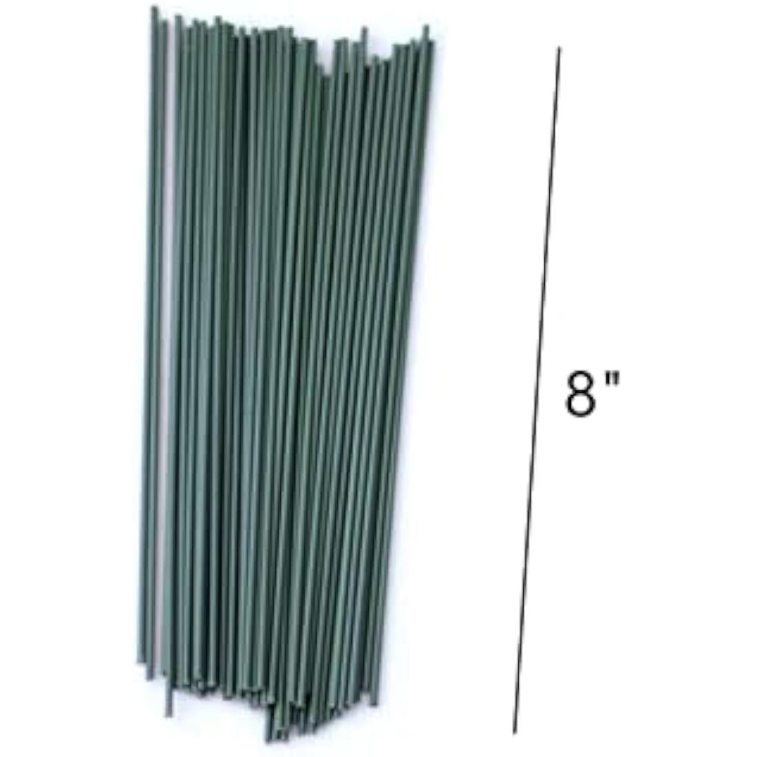 50pc Silk Carnation Flower Heads with Stems – Dark Green 3"