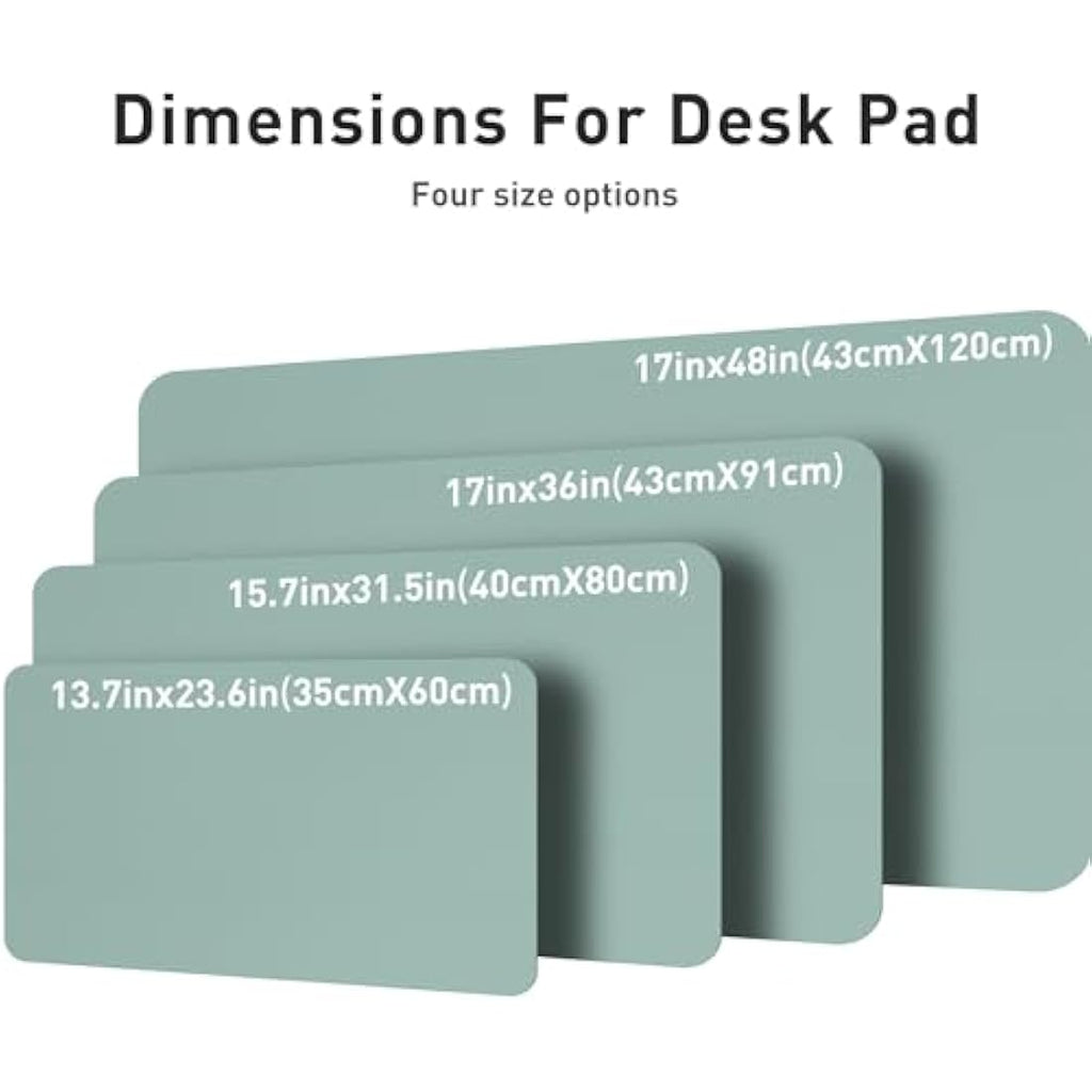 Aothia PU Leather Desk Pad – Non-Slip Waterproof Mouse Mat, Light Blue