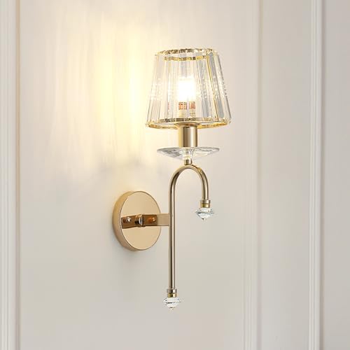 Modern K9 Crystal Wall Sconce – Rose Gold E14 Light Fixture
