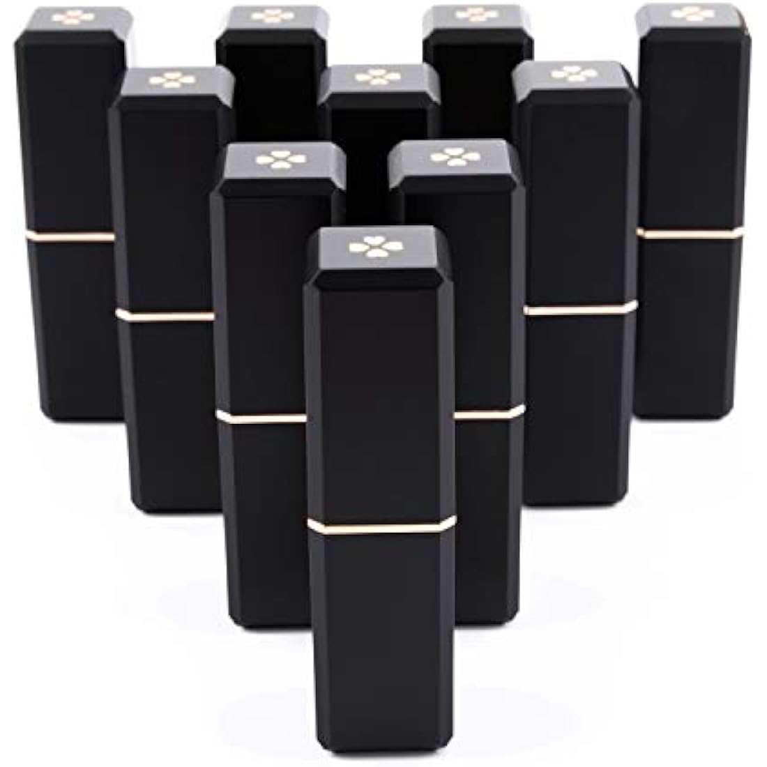 10Pcs Black Empty Lipstick Tubes – Square DIY Lip Balm Containers