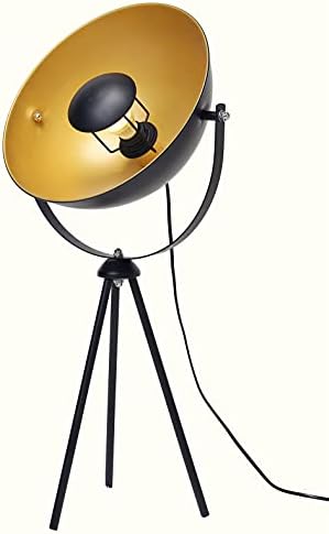 Osasy Retro Tripod Floor Lamp – Vintage Black & Gold Metal Studio Light
