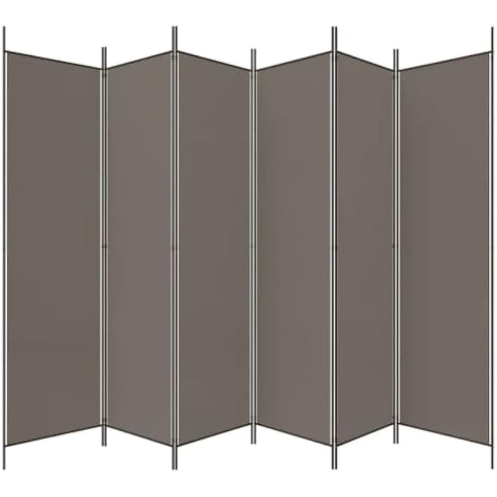 vidaXL 6-Panel Room Divider – Foldable Anthracite Fabric – 300x200 cm