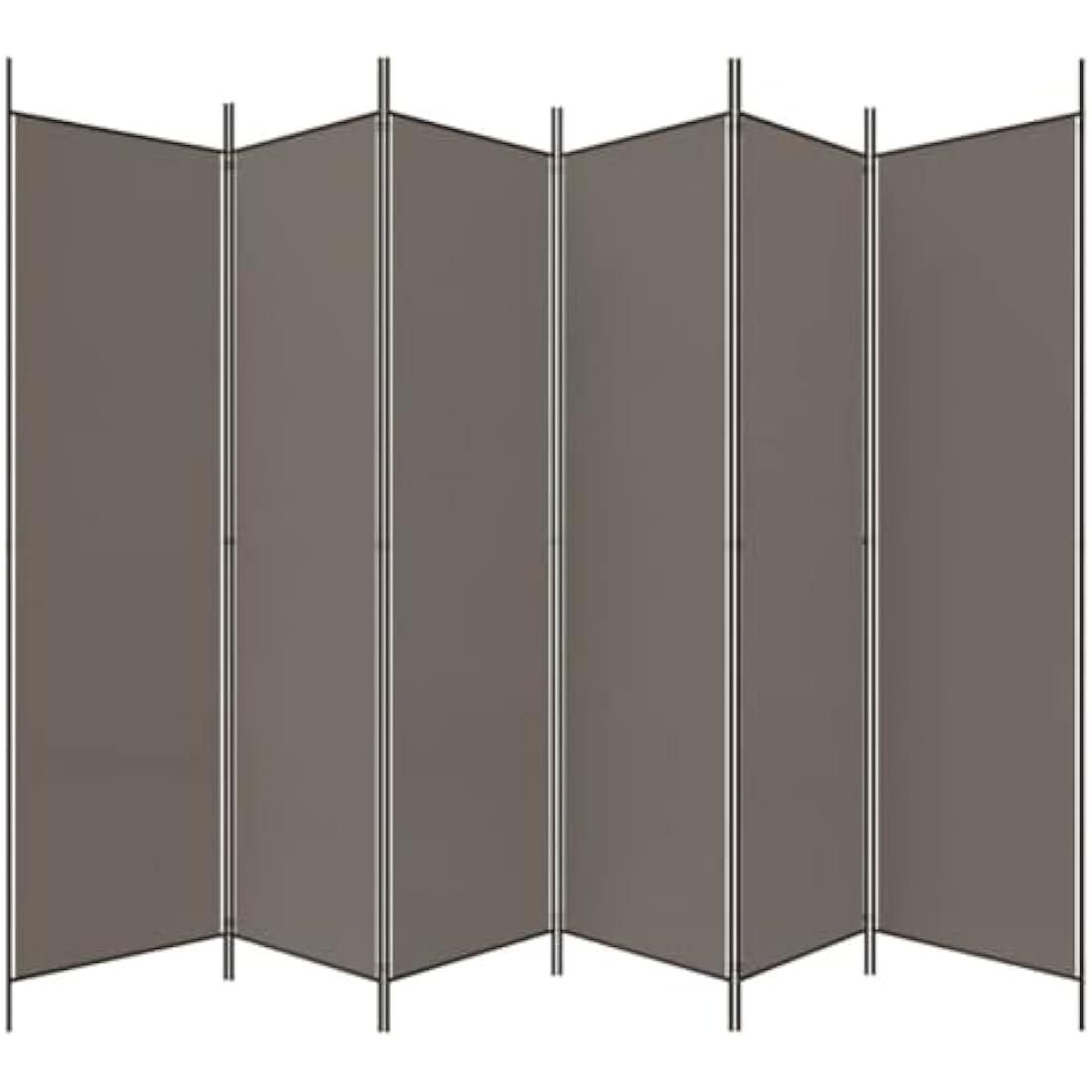 vidaXL 6-Panel Room Divider – Foldable Anthracite Fabric – 300x200 cm