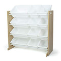 Humble Crew Journey Wooden Toy Storage Organiser with 12 Bins – White
