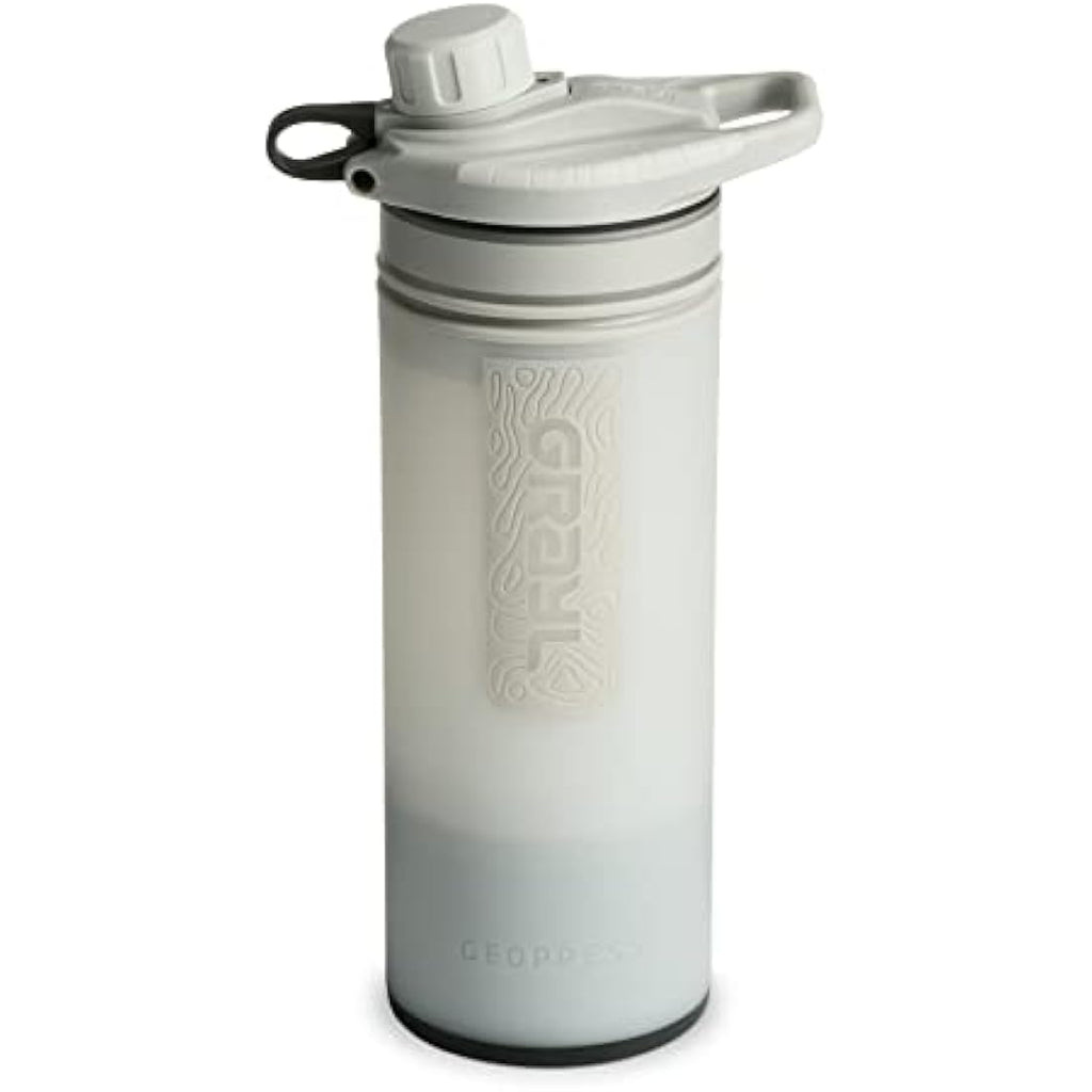 Grayl GeoPress Water Purifier Bottle - 24oz Portable Filter - Peak White