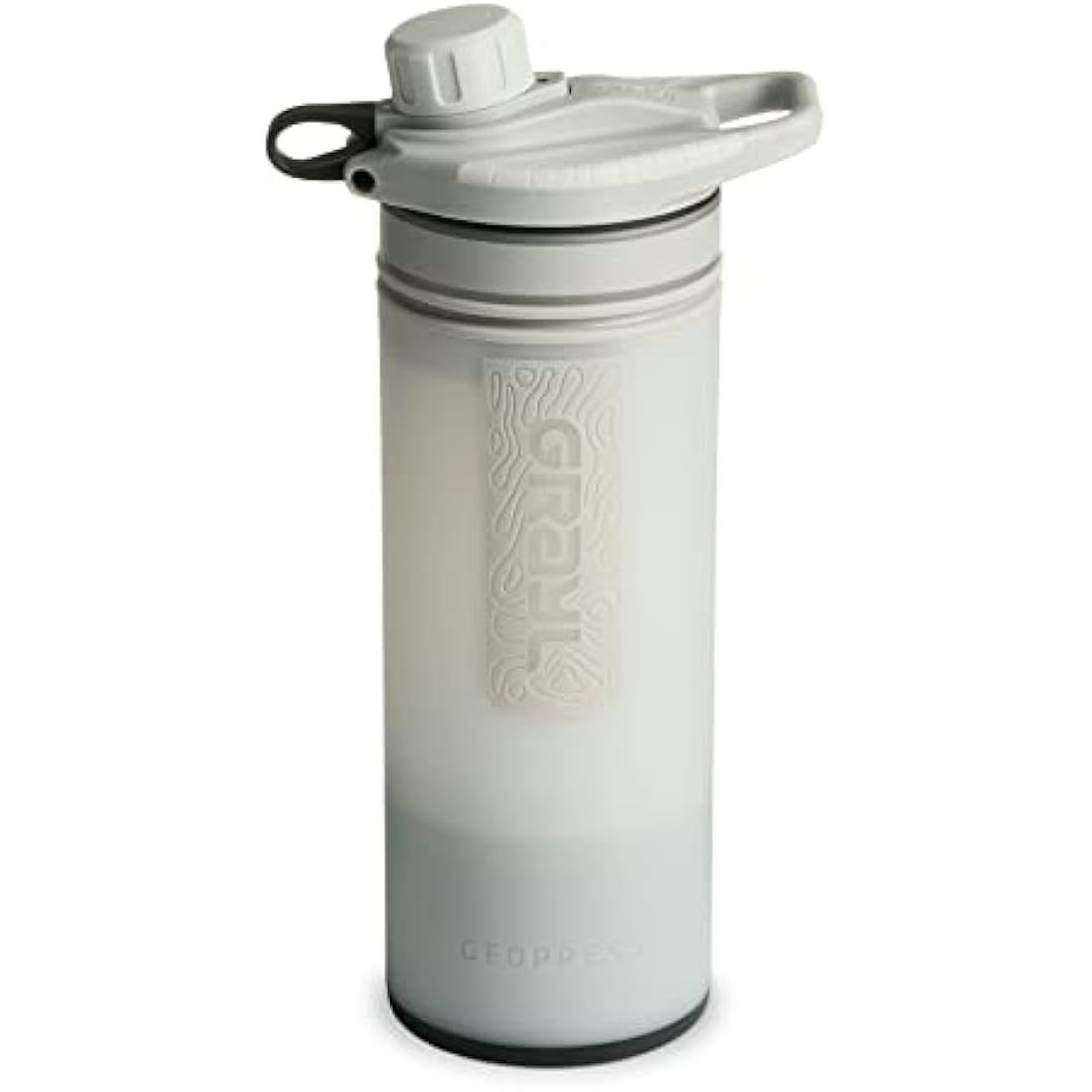 Grayl GeoPress Water Purifier Bottle - 24oz Portable Filter - Peak White