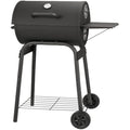Kendane Barrel Charcoal Grill – Large Outdoor BBQ with Side Shelf