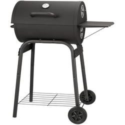 Kendane Barrel Charcoal Grill – Large Outdoor BBQ with Side Shelf